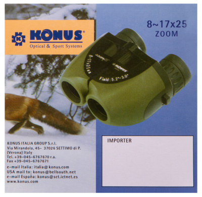  Бинокль Konus Zoomy-25 8–17x25 в интернет-магазине Левенгук от производителя.