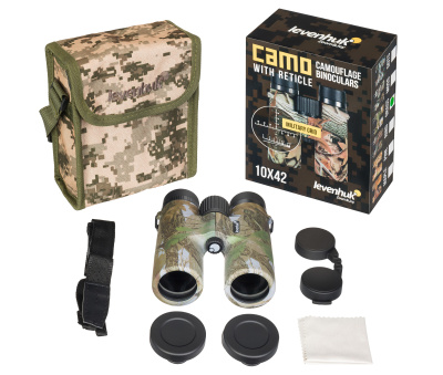  Бинокль камуфляжный Levenhuk Camo 10x42 с сеткой в интернет-магазине Левенгук от производителя.