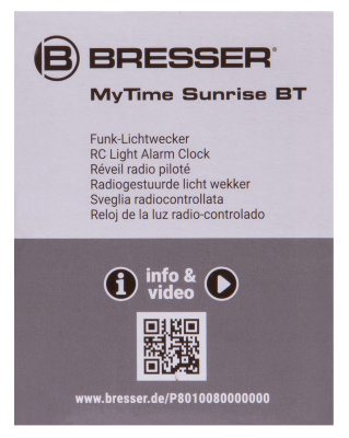 Радио с будильником и термометром Bresser MyTime Sunrise Bluetooth, черное в интернет-магазине Левенгук от производителя.