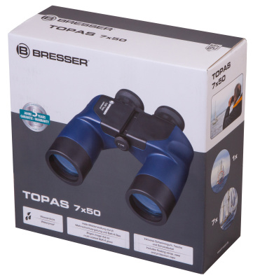  Бинокль Bresser Topas 7x50 WP в интернет-магазине Левенгук от производителя.