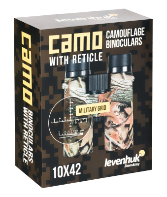  Бинокль камуфляжный Levenhuk Camo 10x42 с сеткой в интернет-магазине Левенгук от производителя.