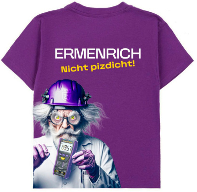  Фирменная футболка Ermenrich «Nicht pizdicht! Сумасшедший электрик», фиолетовая, размер XL в интернет-магазине Левенгук от производителя.