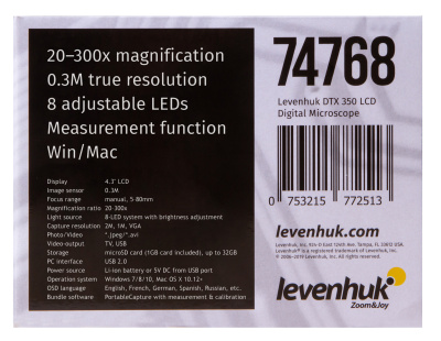  Микроскоп цифровой Levenhuk DTX 350 LCD в интернет-магазине Левенгук от производителя.