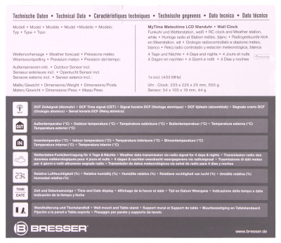  Часы настенные Bresser MyTime Meteotime LCD в интернет-магазине Левенгук от производителя.