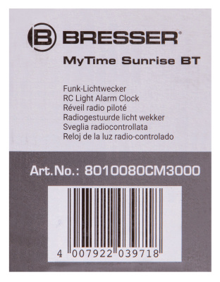  Радио с будильником и термометром Bresser MyTime Sunrise Bluetooth, черное в интернет-магазине Левенгук от производителя.