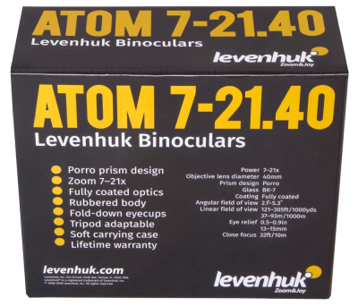  Бинокль Levenhuk Atom 7–21x40 в интернет-магазине Левенгук от производителя.