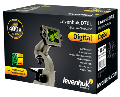  (RU) Микроскоп цифровой Levenhuk D70L, монокулярный в интернет-магазине Левенгук от производителя.