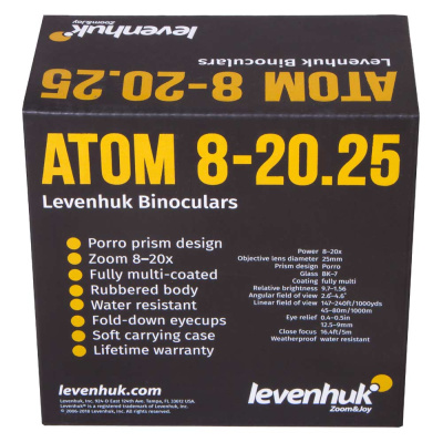  Бинокль Levenhuk Atom 8–20x25 в интернет-магазине Левенгук от производителя.