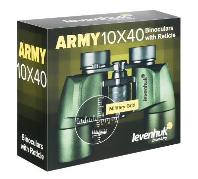  Бинокль Levenhuk Army 10x40 с сеткой в интернет-магазине Левенгук от производителя.