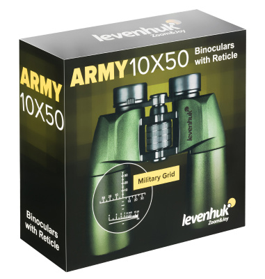  Бинокль Levenhuk Army 10x50 с сеткой в интернет-магазине Левенгук от производителя.